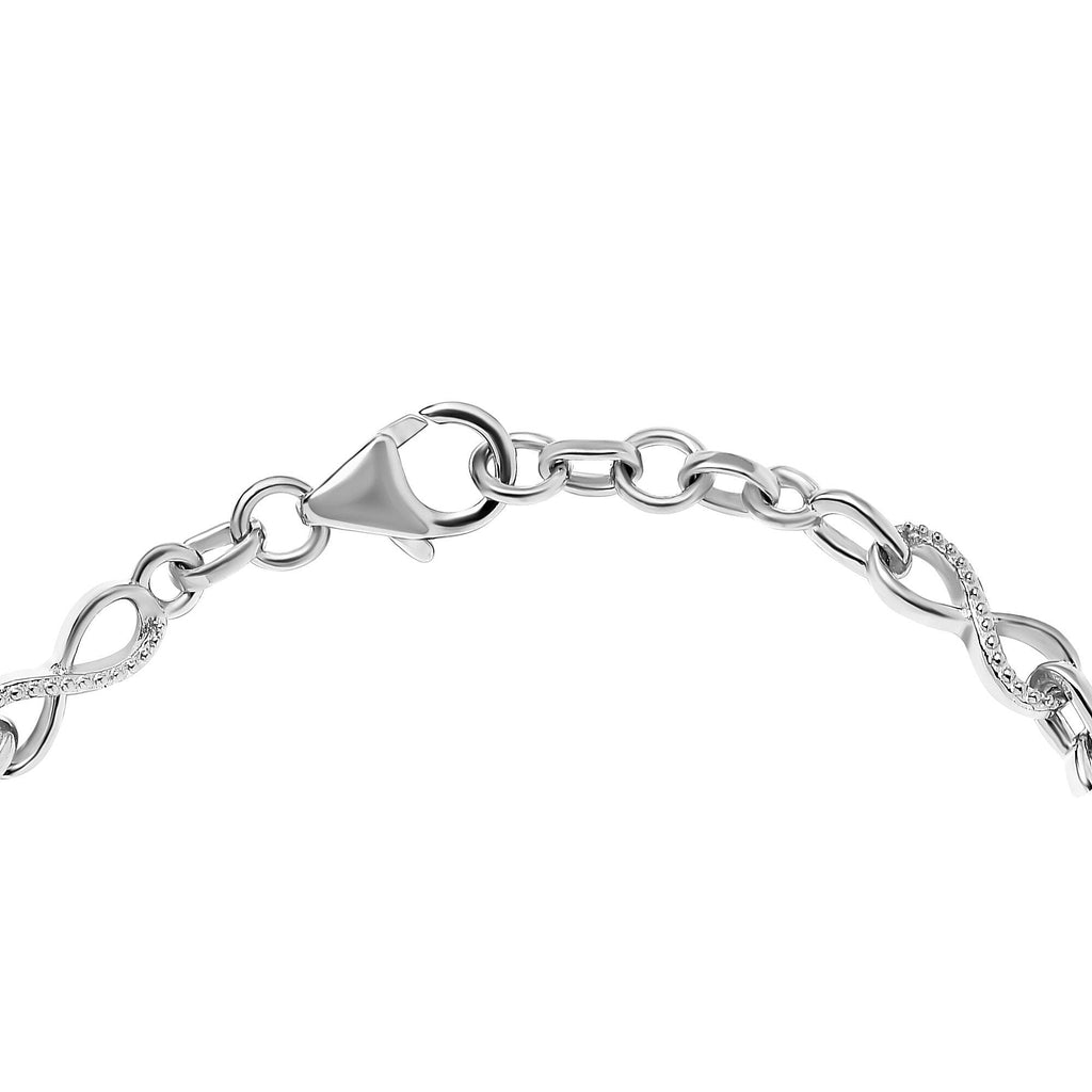 Designer Inspired - Infinity Knot Bracelet (Size 6.5) with Lobster Clasp in Platinum Overlay Sterling Silver