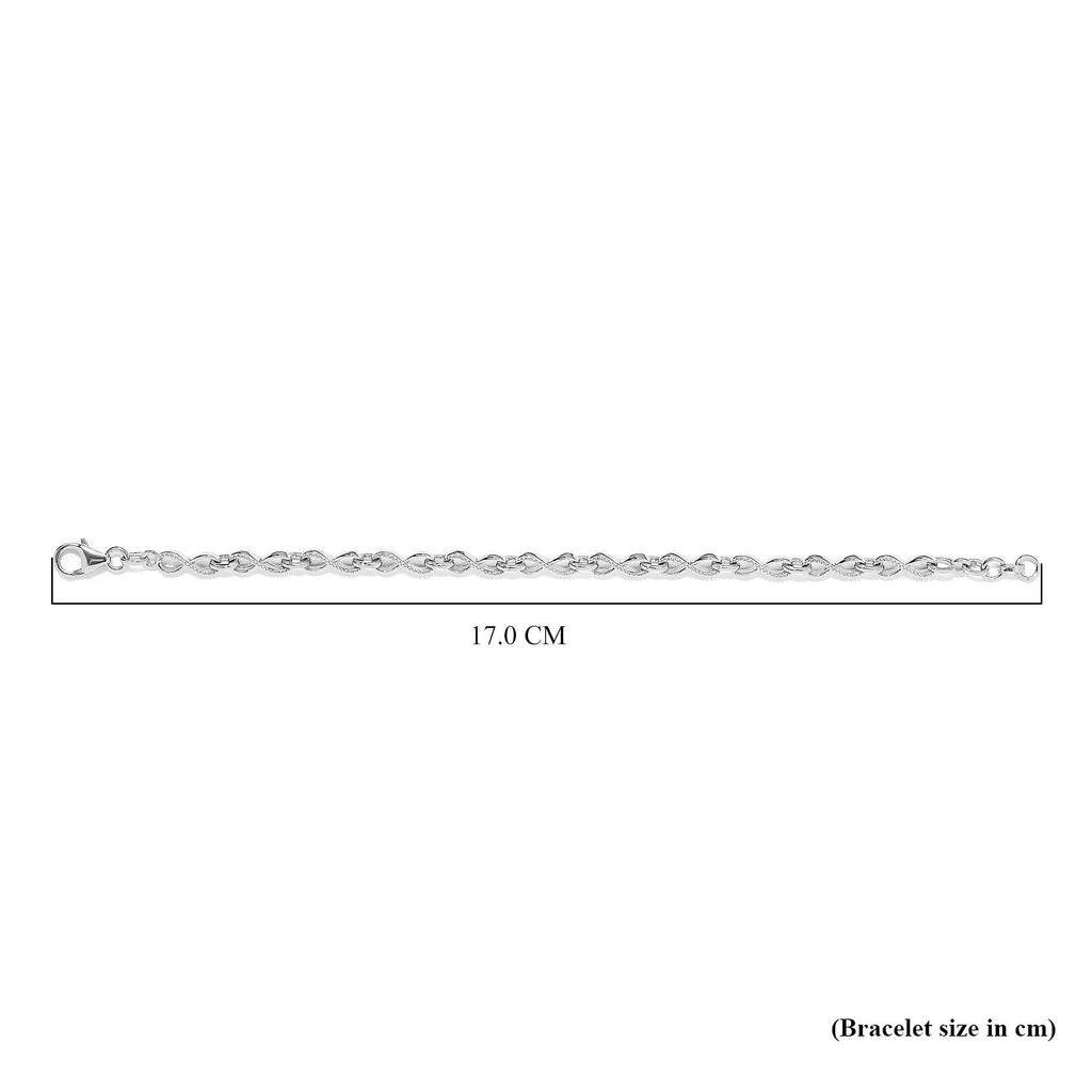 Designer Inspired - Infinity Knot Bracelet (Size 6.5) with Lobster Clasp in Platinum Overlay Sterling Silver