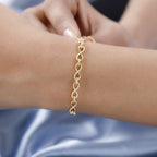 Infinity Knot Link Bracelet (Size - 6.5) in 18K Vermeil Yellow Gold Plated Sterling Silver, Gold Wt. 6.40 Gms.