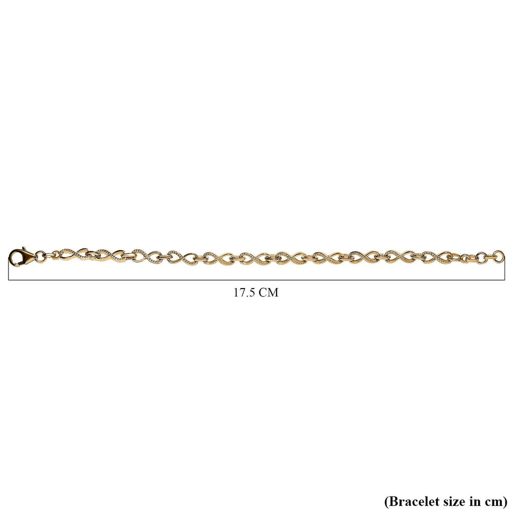 Infinity Knot Link Bracelet (Size - 6.5) in 18K Vermeil Yellow Gold Plated Sterling Silver, Gold Wt. 6.40 Gms.
