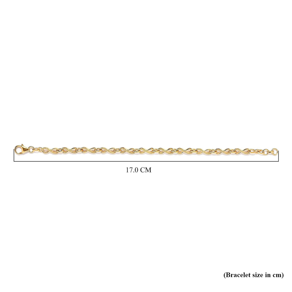 Infinity Link Bracelet with Extender in 18K Vermeil Yellow Gold Over Sterling Silver 6.5 Inches 7525324 7