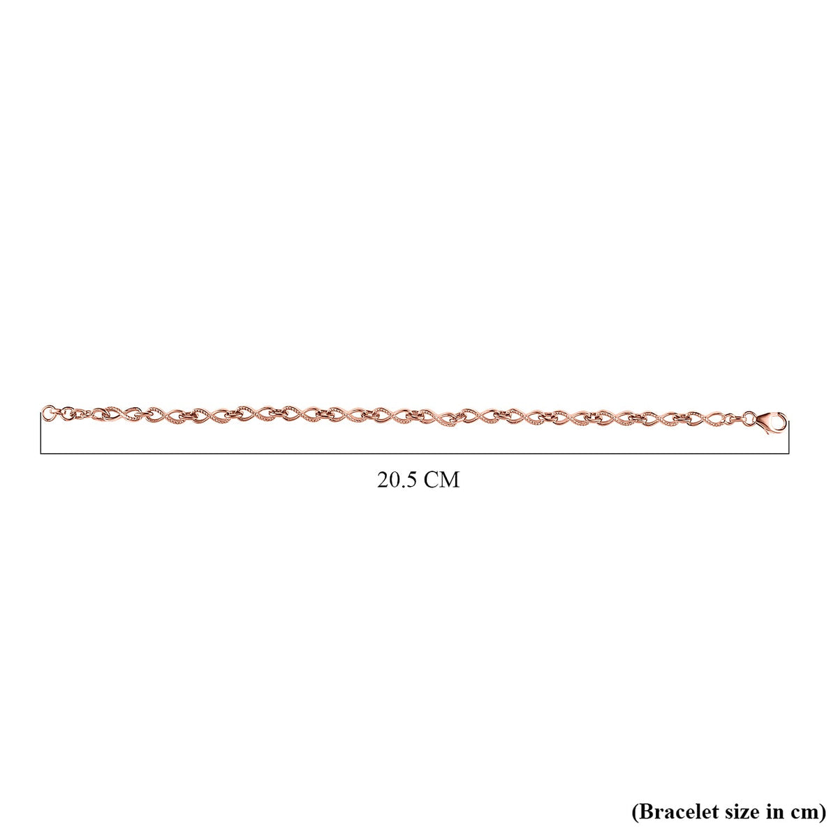 Infinity Link Bracelet Size 7.5 with Extender in Rose Gold Plated Sterling Silver, Silver Wt. 6.82 Gms V32566449 5