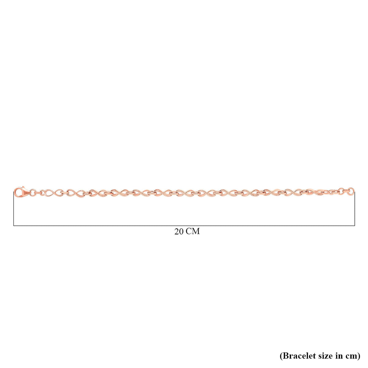 Infinity Link Bracelet Size 7.5 with Extender in Rose Gold Plated Sterling Silver, Silver Wt. 6.82 Gms V32566449 7
