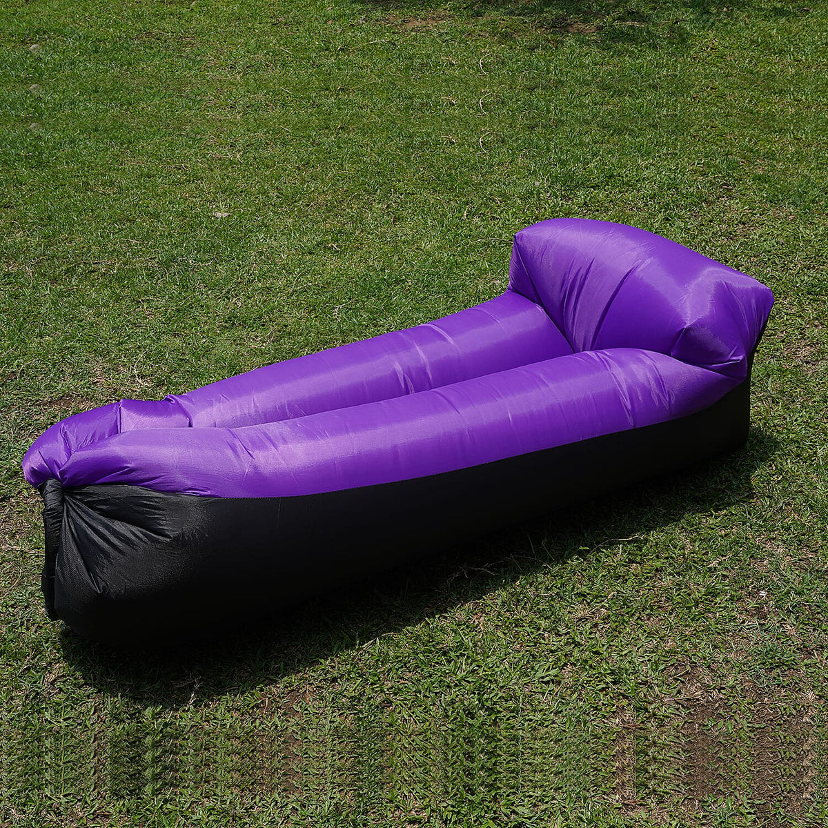Inflatable Air Sofa With Pillow Design for Travelling Camping Hiking Pool And Beach Parties - Purple 6241594 0