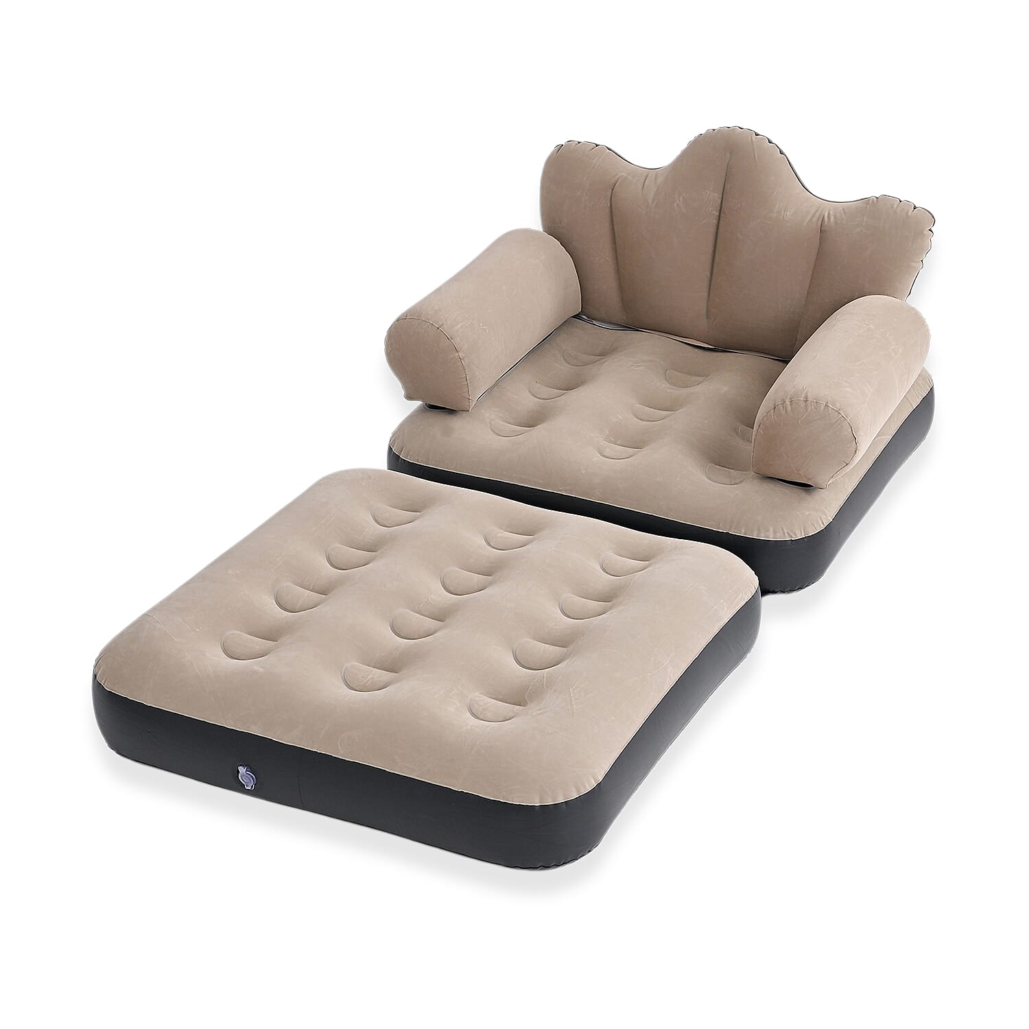 Inflatable Reclining Couch Sofa Bed with Armrest (178 cm) - Beige 8377487 0
