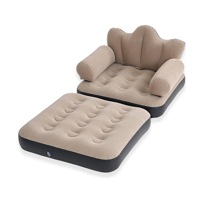 Inflatable Chair / Sofa Bed with Armrest (178 cm) - Beige 8377487 1