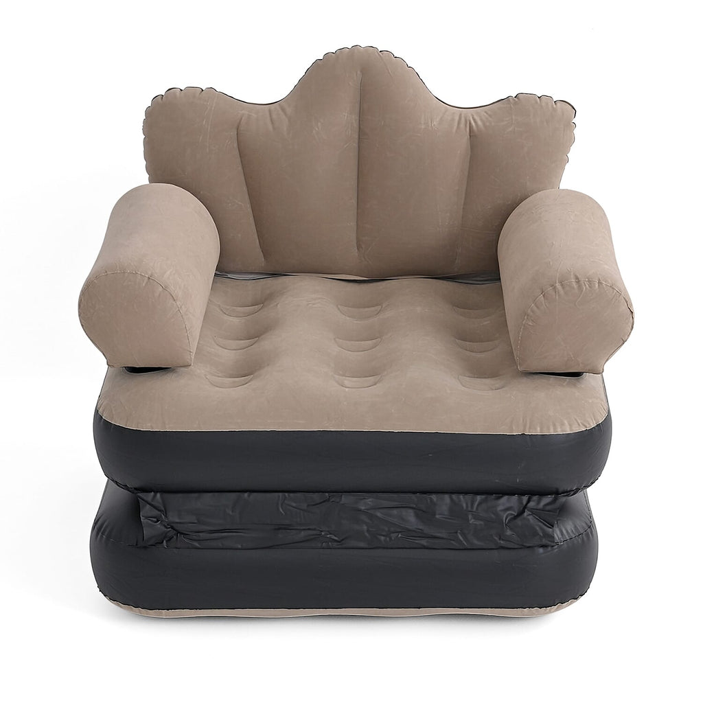 Inflatable Reclining Couch Sofa Bed with Armrest (178 cm) - Grey