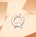 Platinum Overlay Sterling Silver Initial Q Charm