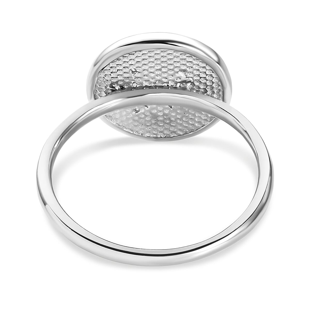 Initial-M White Diamond Ring in Platinum Plated Sterling Silver, 0.05 Ct. 7455964 5