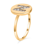 White Diamond Initial-N Ring in 14K Gold Overlay Sterling Silver