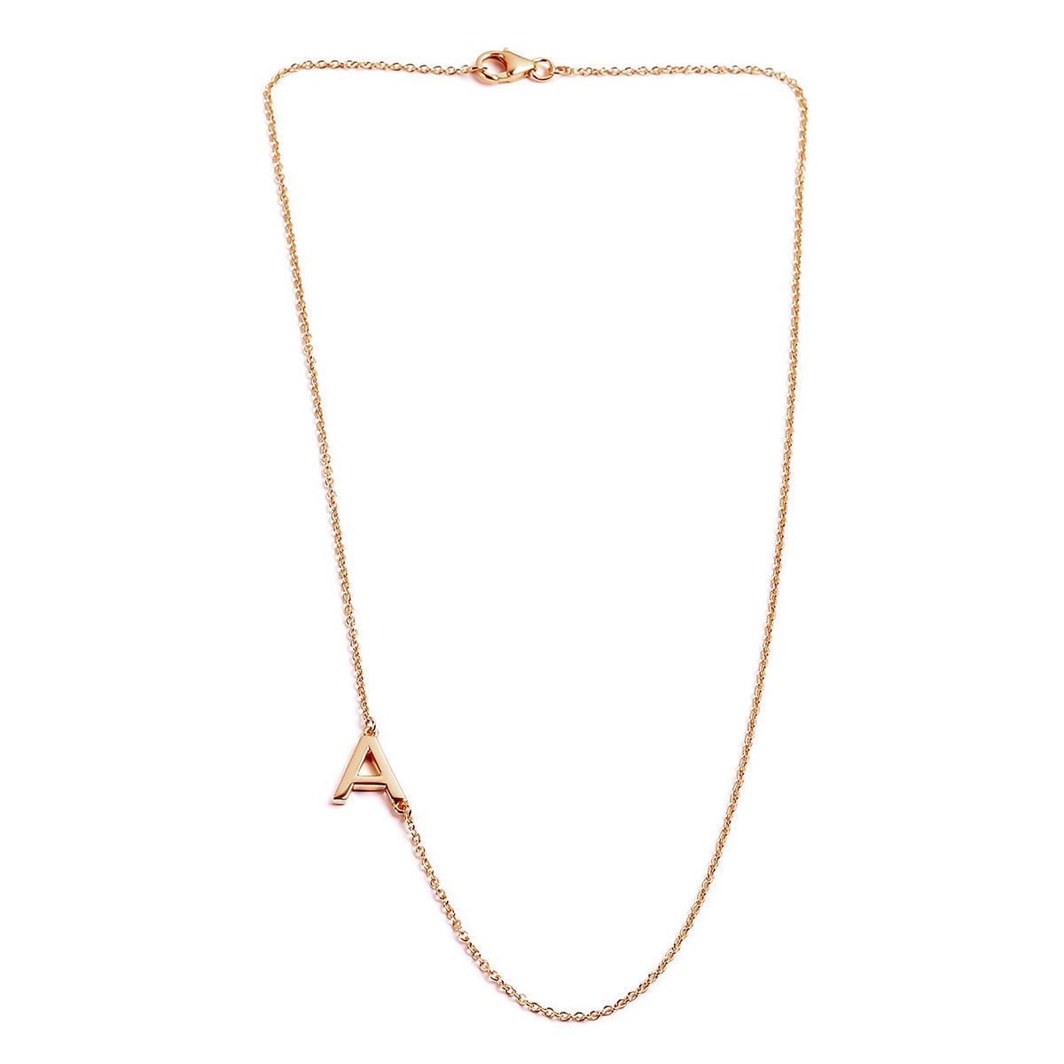 Initial Necklace Size 18 in Rose Gold Plated Sterling Silver 3708470 0