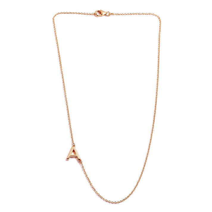 Initial Necklace Size 18 in Rose Gold Plated Sterling Silver 3708470 1
