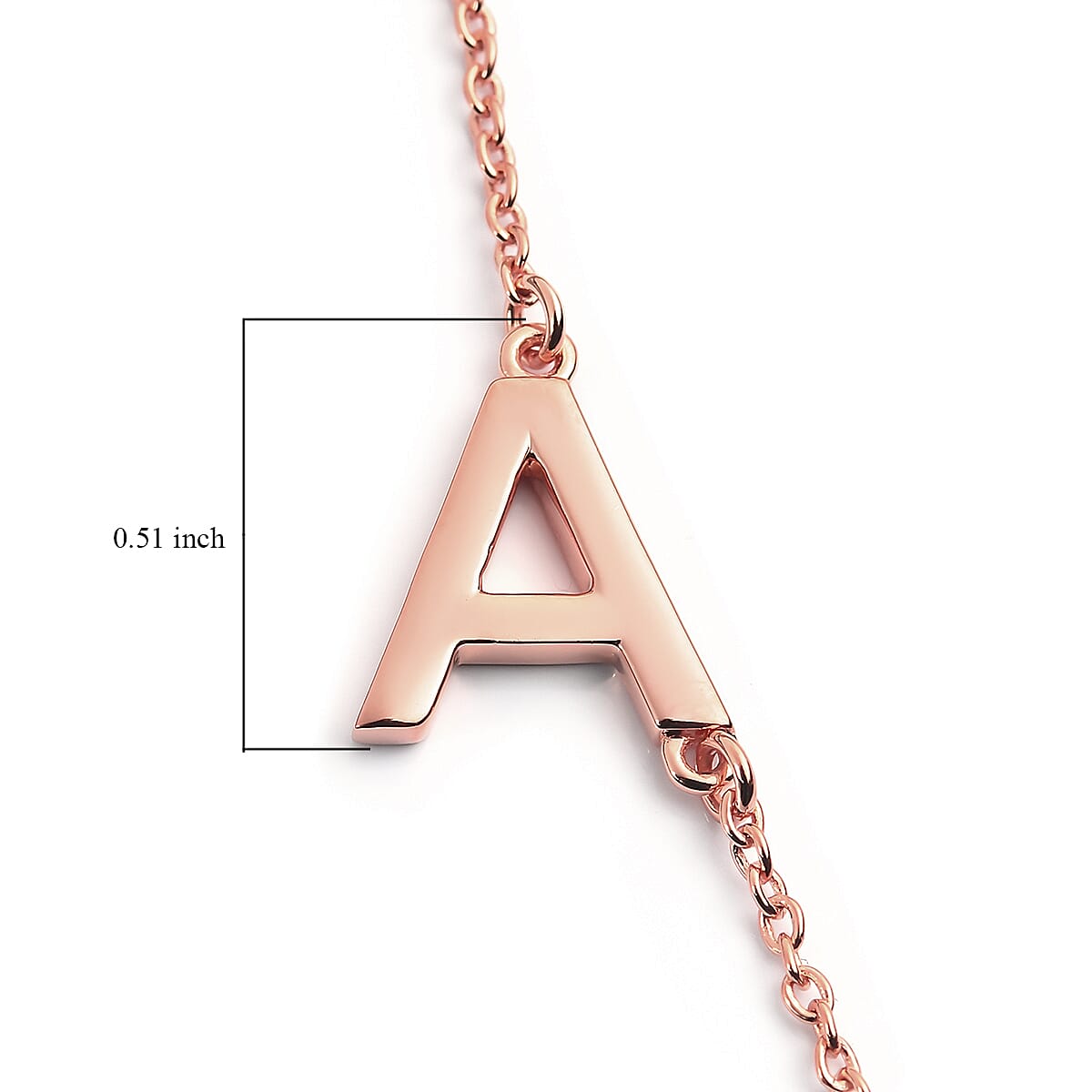 Initial Necklace Size 18 in Rose Gold Plated Sterling Silver 3708470 2