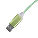 3 in 1 Magnetic Charging USB Cable with Flowing LED Light (Size 2x1 m) - Green