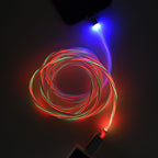 3 in 1 Magnetic Charging USB Cable with Flowing LED Light (Size 2x1 m) - White