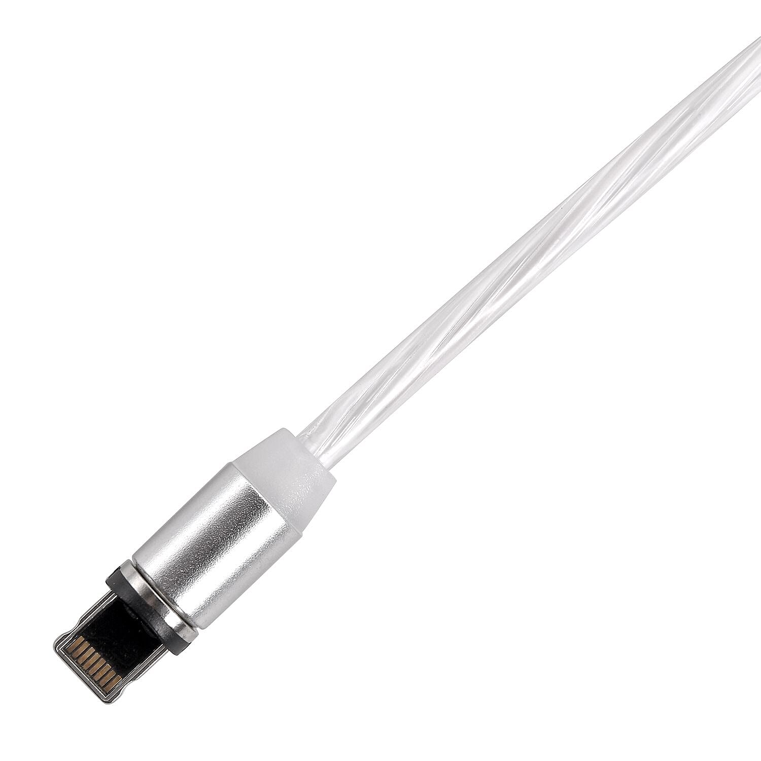 3 in 1 Magnetic Charging USB Cable with Flowing LED Light (Size 2x1 m) - White 7924454 10