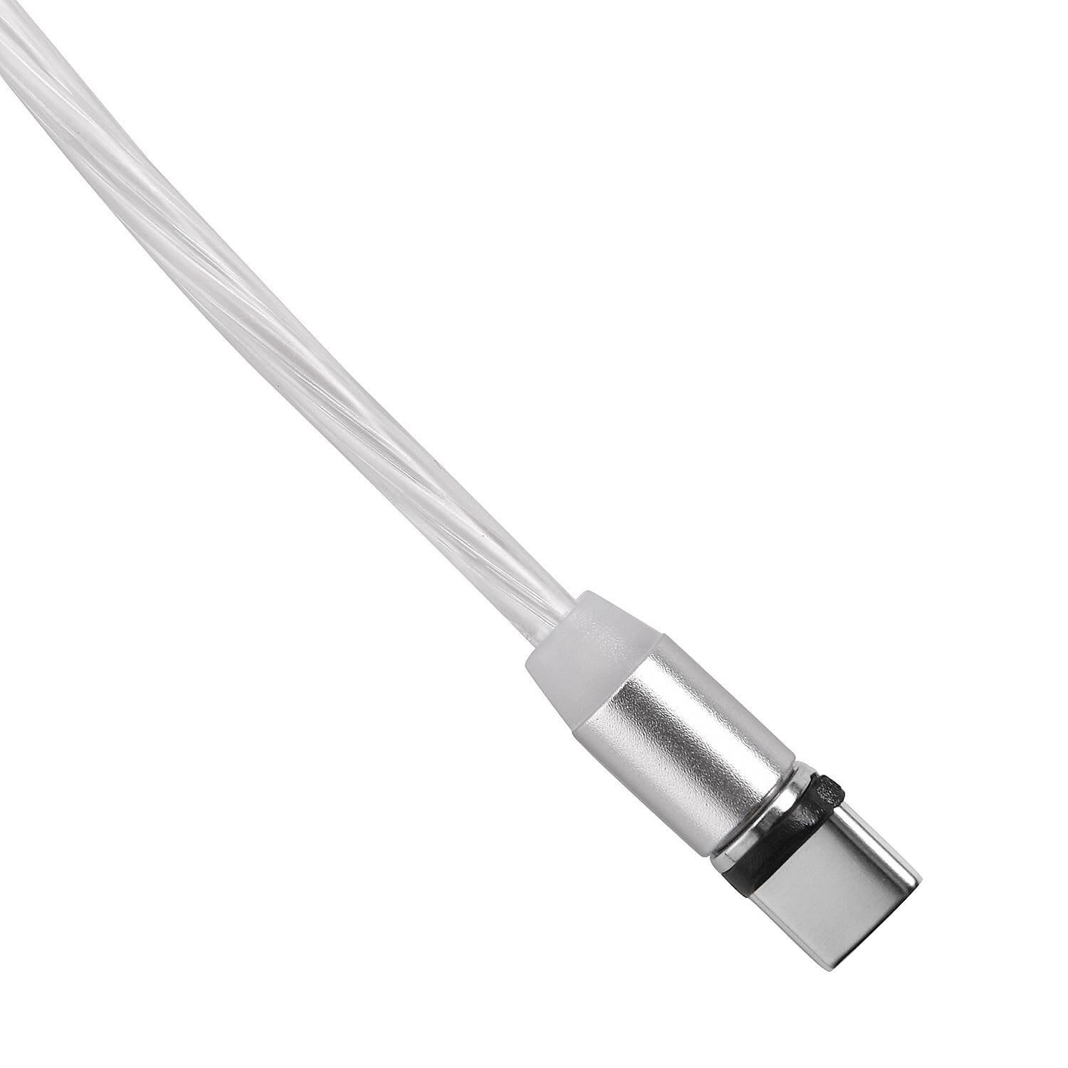 3 in 1 Magnetic Charging USB Cable with Flowing LED Light (Size 2x1 m) - White 7924454 11