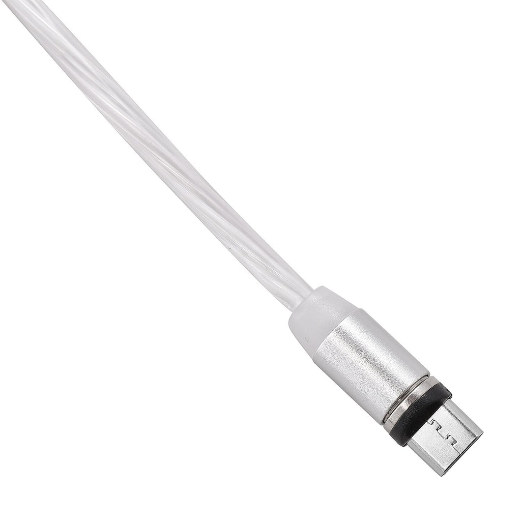 3 in 1 Magnetic Charging USB Cable with Flowing LED Light (Size 2x1 m) - White