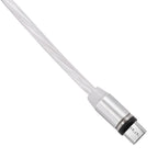 3 in 1 Magnetic Charging USB Cable with Flowing LED Light (Size 2x1 m) - White