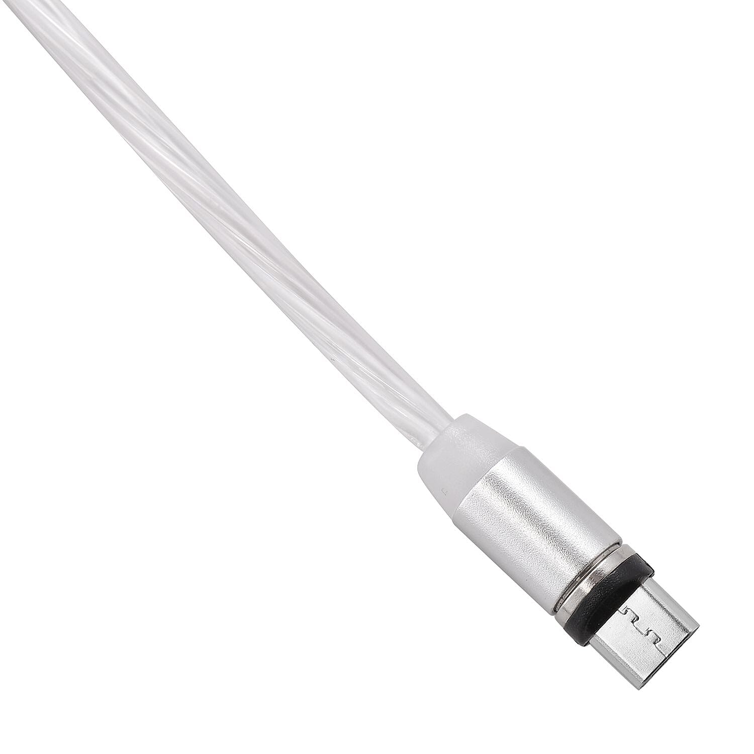 3 in 1 Magnetic Charging USB Cable with Flowing LED Light (Size 2x1 m) - White 7924454 12