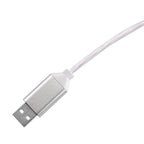 3 in 1 Magnetic Charging USB Cable with Flowing LED Light (Size 2x1 m) - White
