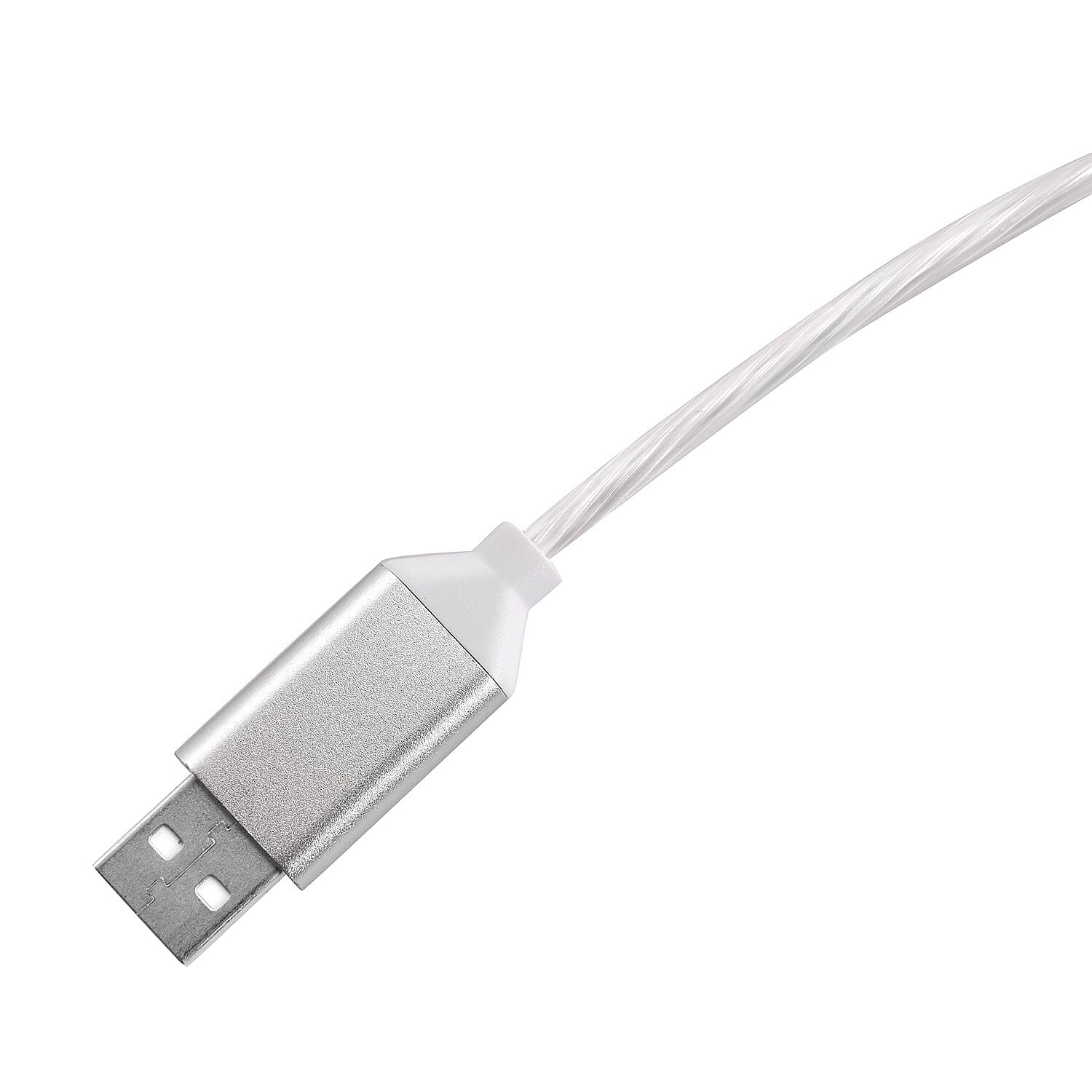 3 in 1 Magnetic Charging USB Cable with Flowing LED Light (Size 2x1 m) - White 7924454 13