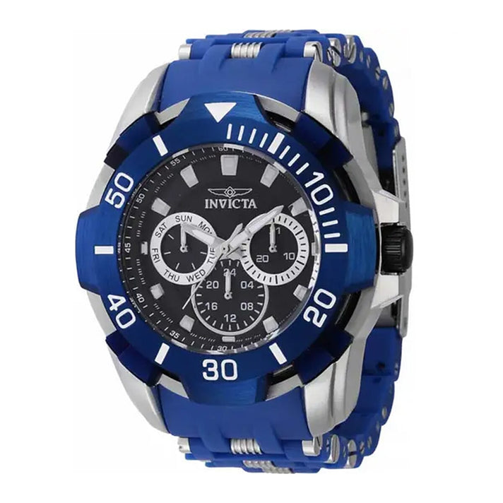 INVICTA Sea Spider Quartz Movt. 10ATM Silver Stainless Steel Case Blue Dial Mens Watch with Blue Silicone Strap - Midnight Blue 8335660 1