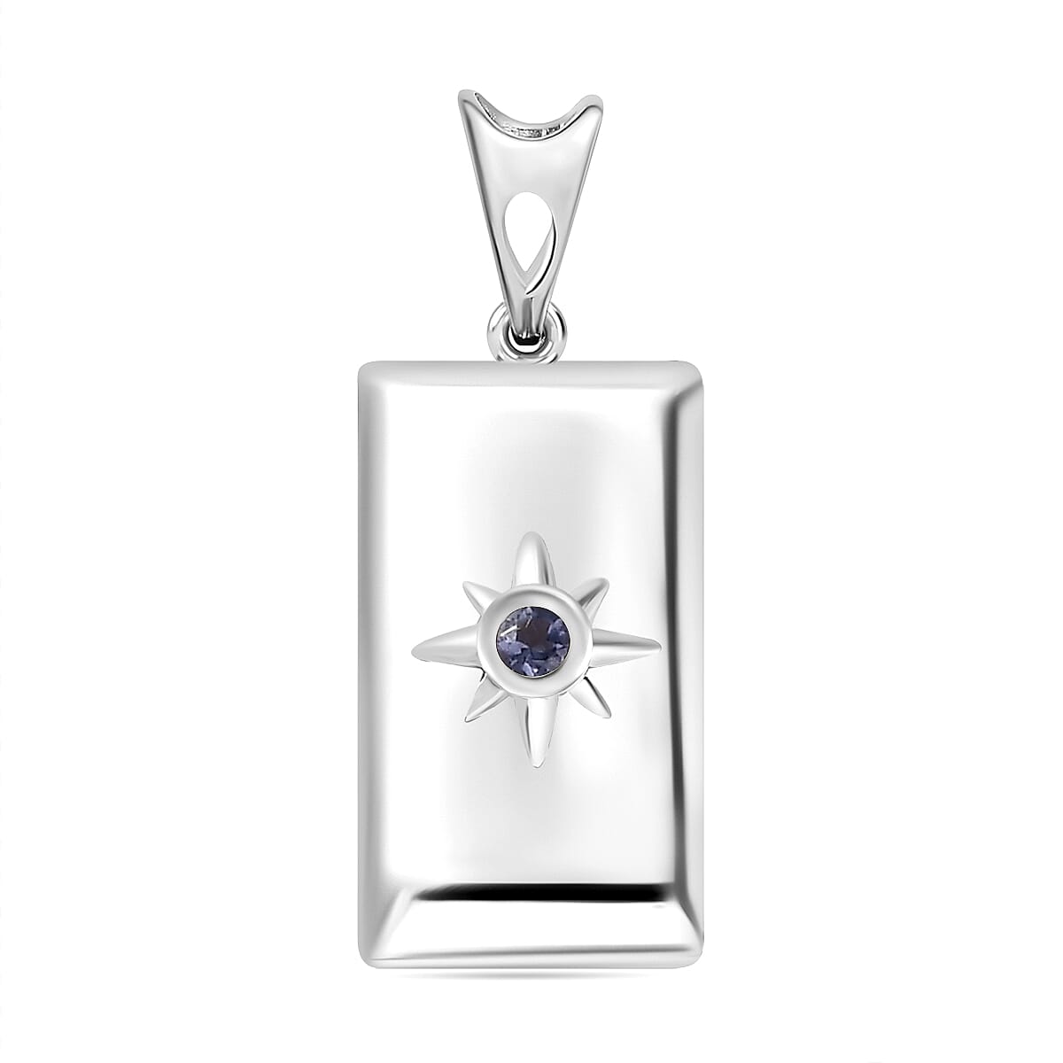 Iolite Ingot Bar Pendant in Sterling Silver 7833452 0