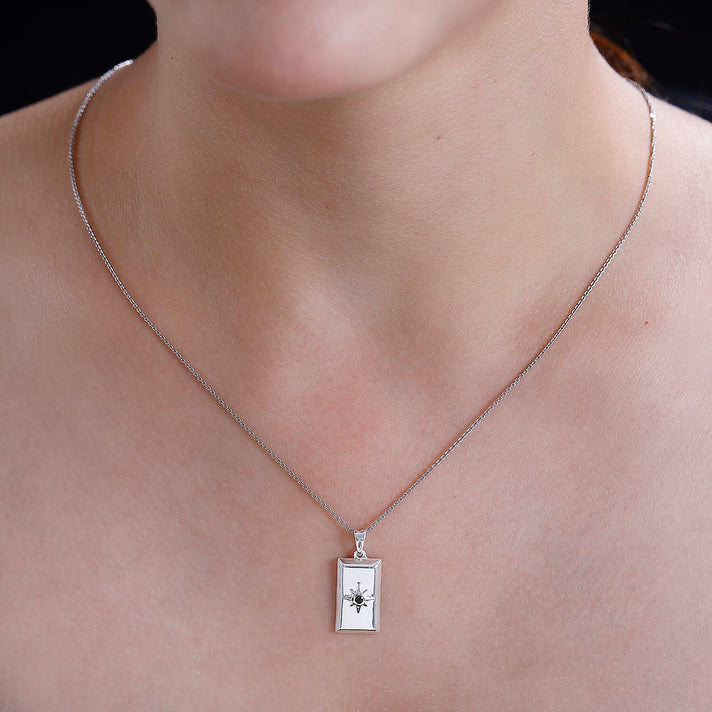 Iolite Ingot Bar Pendant in Sterling Silver 7833452 2