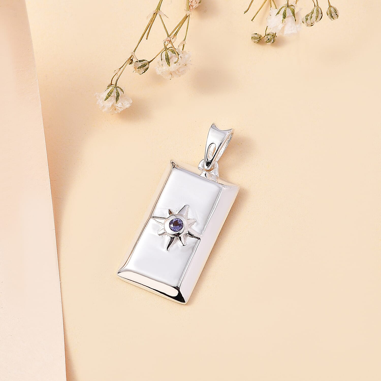 Iolite Ingot Bar Pendant in Sterling Silver 7833452 3