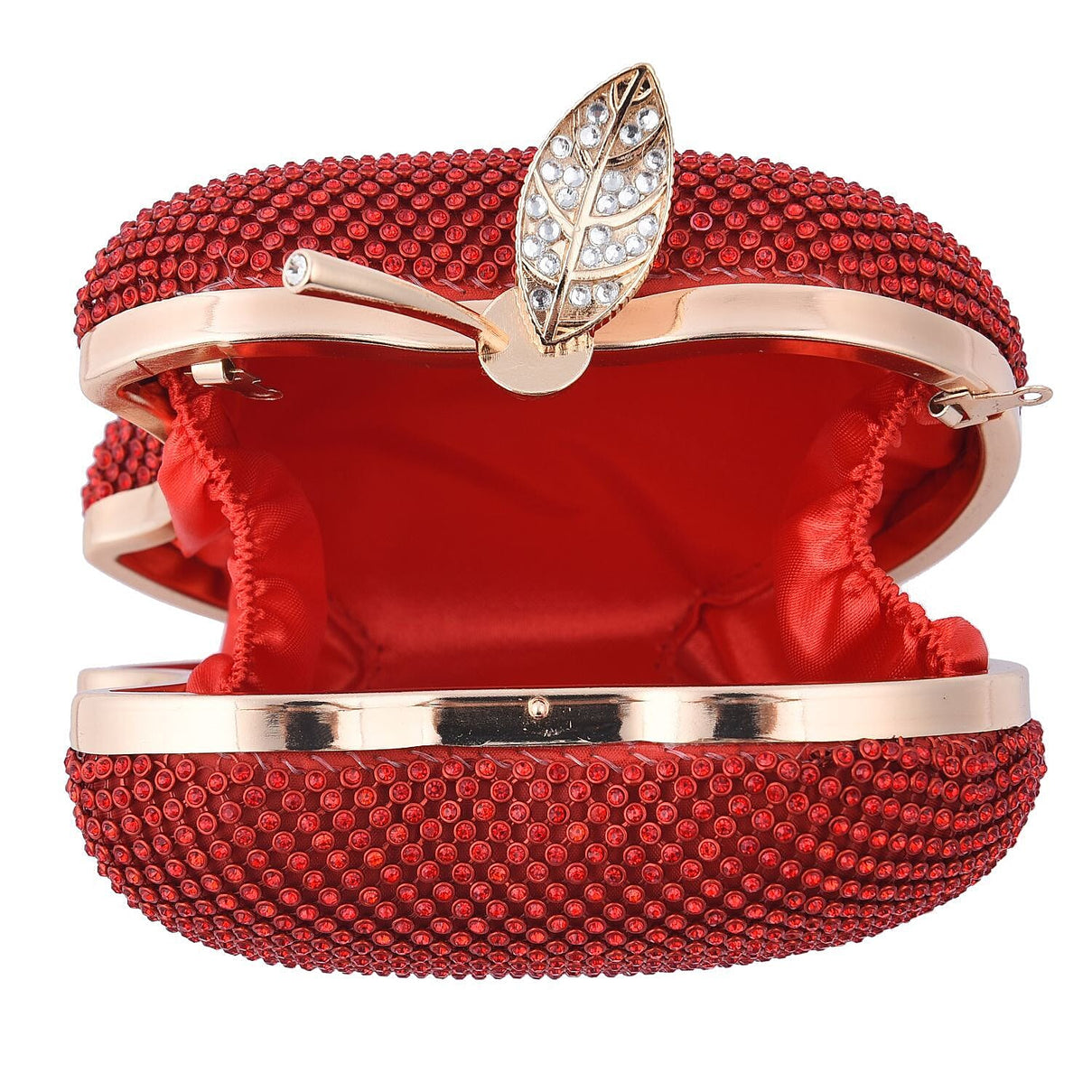 Apple Clutch Bag with Long Chain Strap &amp; Toggle Clip - Red 7513272 6