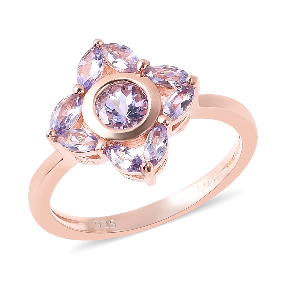 Isabella Liu Floral Collection 1.22 Ct Tanzanite Floral Ring in Rose Gold Plated Sterling Silver 3632568 0