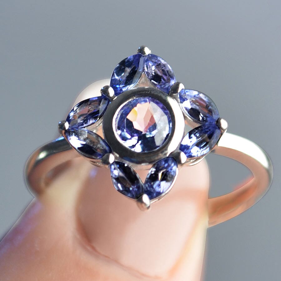 Isabella Liu Floral Collection 1.22 Ct Tanzanite Floral Ring in Rose Gold Plated Sterling Silver 3632568 1