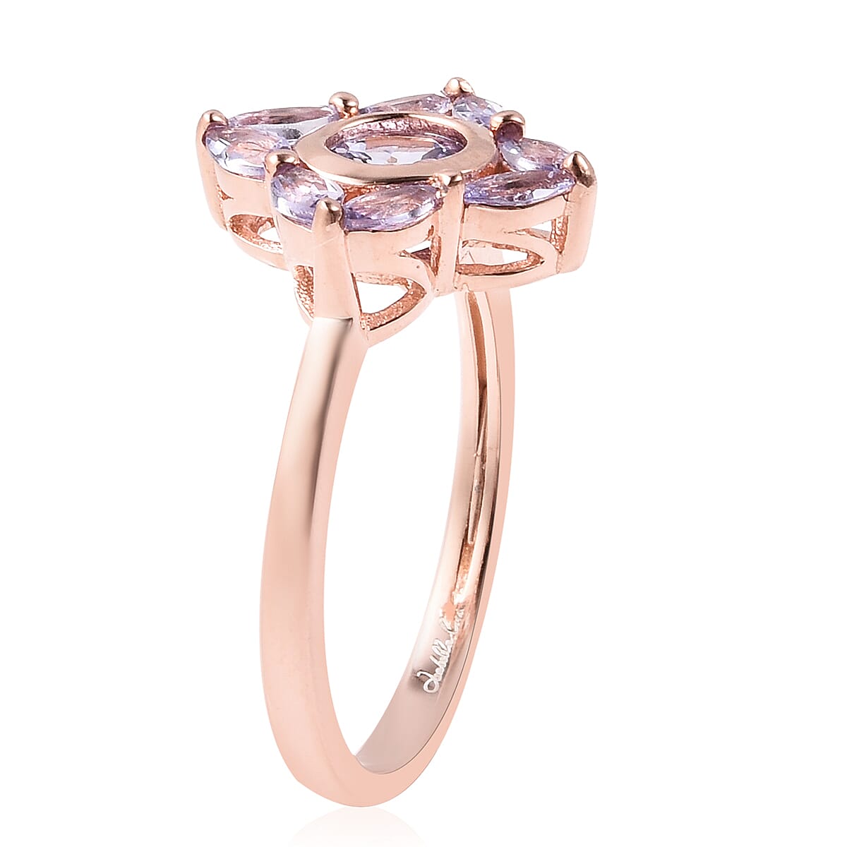 Isabella Liu Floral Collection 1.22 Ct Tanzanite Floral Ring in Rose Gold Plated Sterling Silver 3632568 3