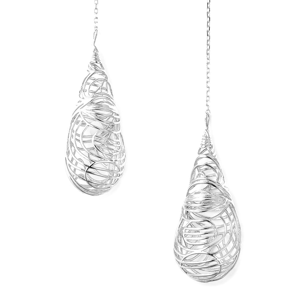 Lucy Q - Sea Rhyme Collection - White Mother of Pearl Necklace (Size 16) in Rhodium Overlay Sterling Silver