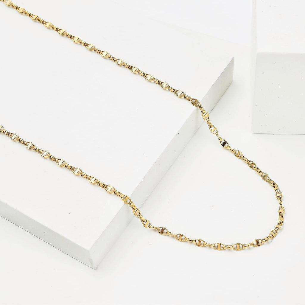 Italian Close Out Deal - 9K Yellow Gold Mariner Link Necklace (Size - 20)