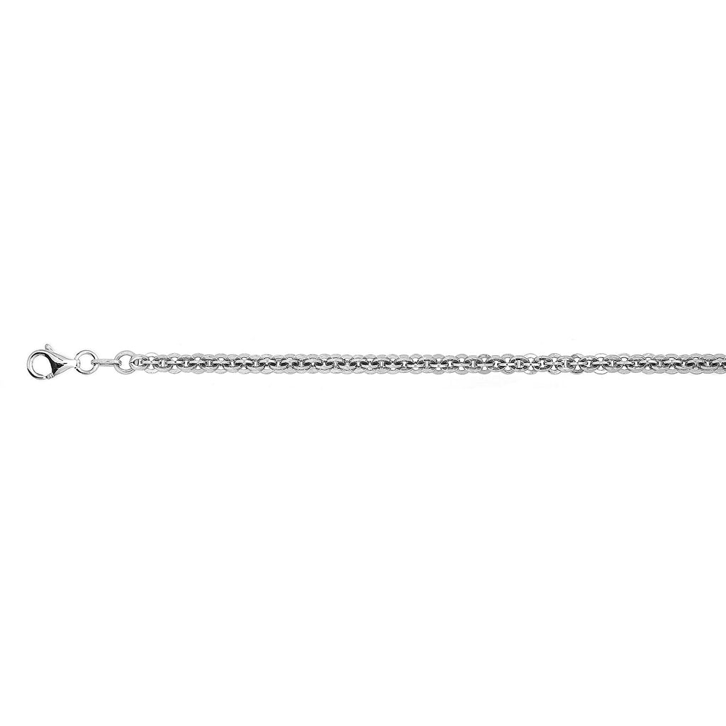 Italian Close Out - Sterling Silver Diamond Cut Necklace (Size - 20) with Lobster Clasp, Silver Wt. 17.33 Gms.