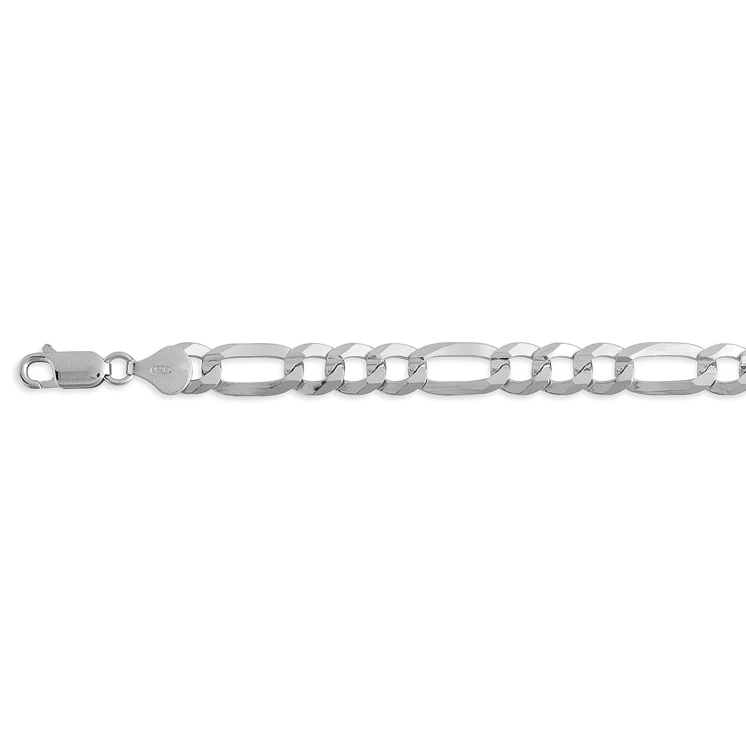 Italian Close Out - Sterling Silver Flat Figaro Bracelet (Size - 7.5) with Lobster Clasp, Silver Wt. 12.92 Gms. 8110095 1