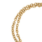 Italian Closeout -9K Yellow Gold HEART 2-STRAND BELCHER T-BAR BRACELET (Size - 7.5),Gold wt 5.05 Gms