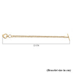 Italian Closeout -9K Yellow Gold HEART 2-STRAND BELCHER T-BAR BRACELET (Size - 7.5),Gold wt 5.05 Gms