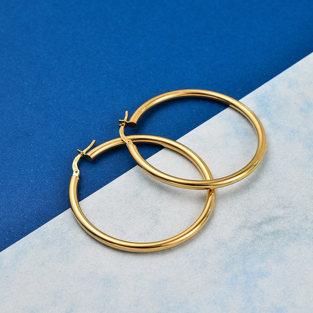 Italian Closeout - 9K Yellow Gold Hoop (40MM) Earrings 7768316 1