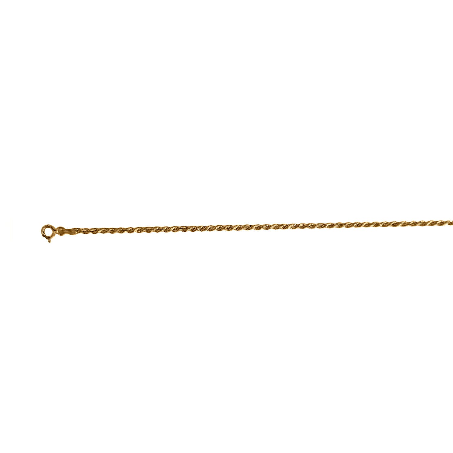 9K Yellow Gold 2.2 MM Rope Chain With Spring Ring Clasp 18 Inch Polished 7960311 2