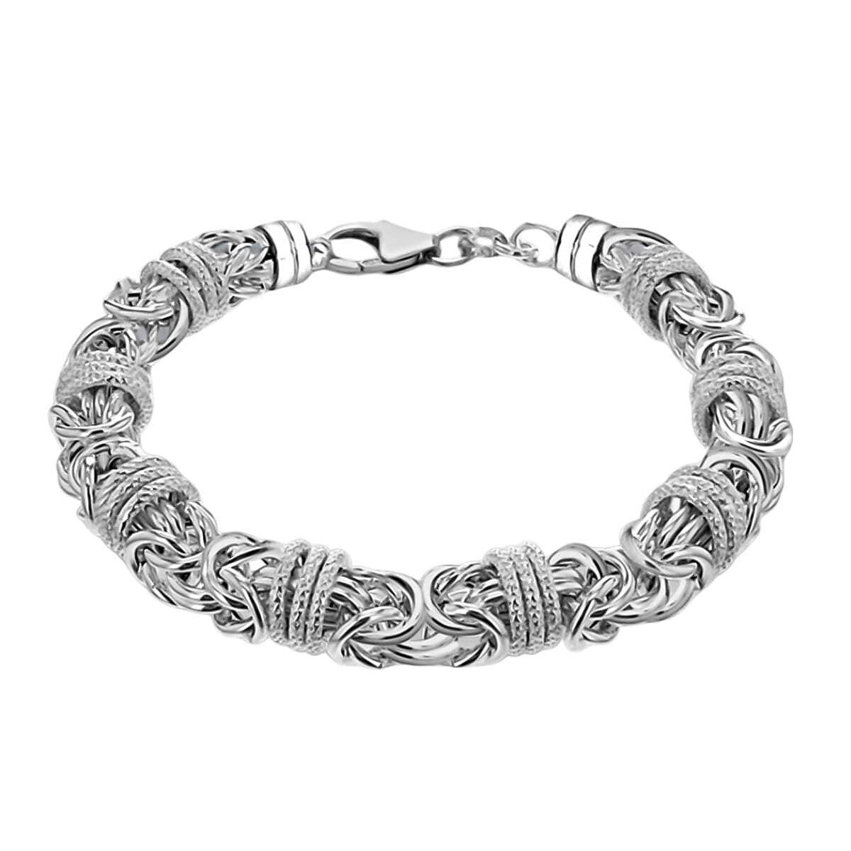Italian Closeout - Byzantine Bracelet in Sterling Silver (Size - 8.5), Silver Wt. 24.5 Gms 7753645 0