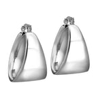 Italian Closeout - Creole Earrings in Platinum Overlay Sterling Silver Graduated
