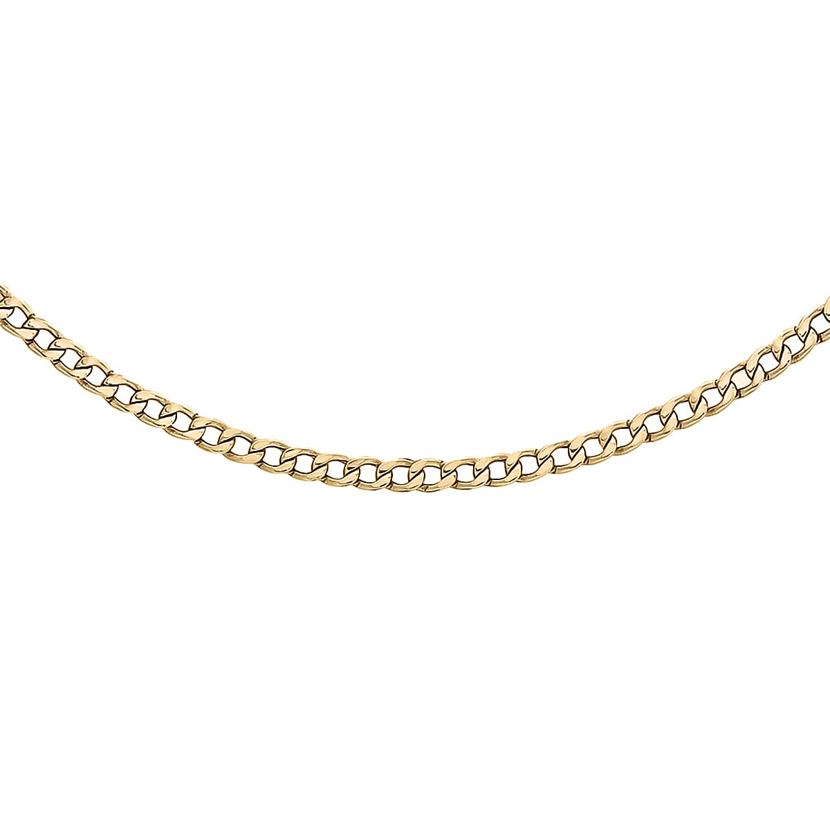 Italian Closeout Deal - 9K Yellow Gold Curb Necklace (Size - 22) 7592176 0