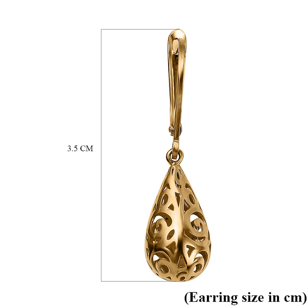 Italian Closeout Deal - First Time - 9K Yellow Gold Filigree Teardrop Earrings 7746776 5