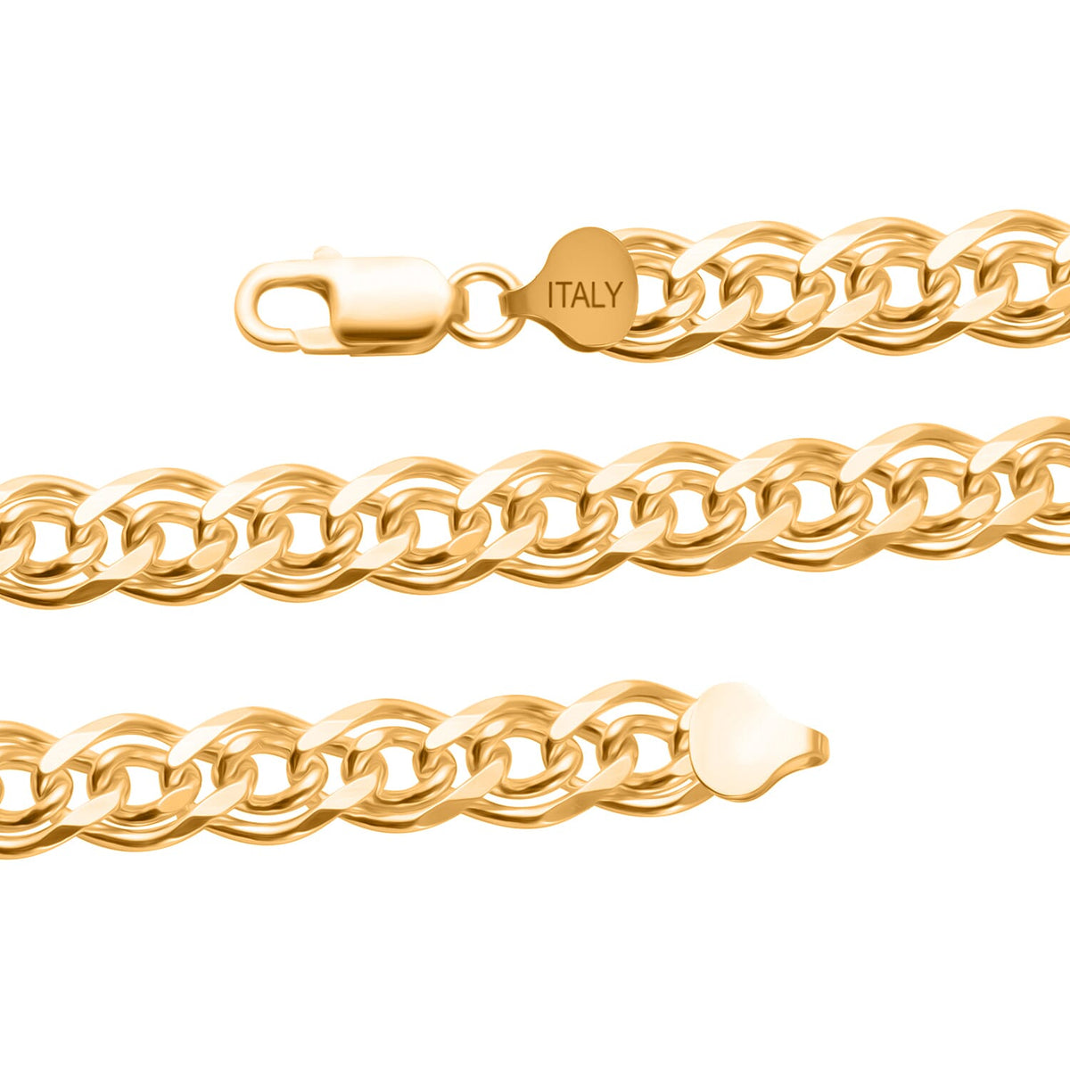 Italian Closeout Deal - Gold Overlay Sterling Silver Double Curb Necklace (Size - 20) with Lobster Clasp, Silver Wt. 50.54 Gms. 7969468 4