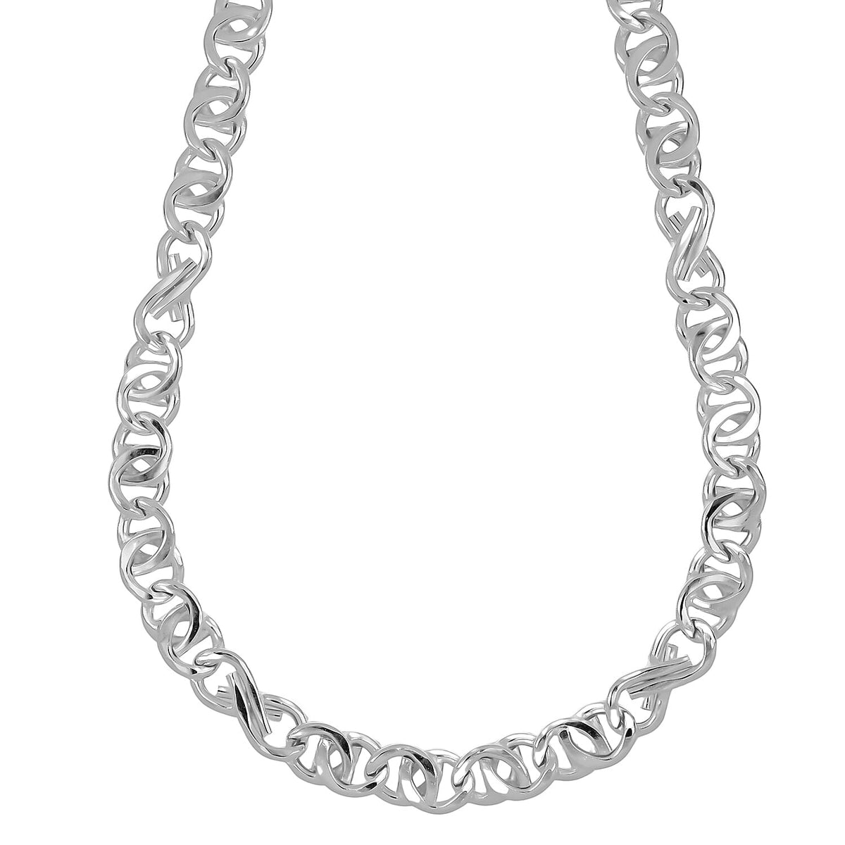 La Bella Fine Italian Jewellery- Handmade Sterling Silver Rambo Necklace (Size 20), Silver Wt. 45 Gms 7860187 0