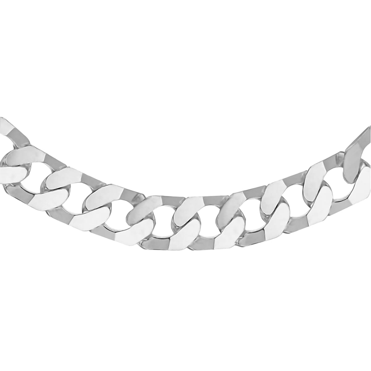 Italian Closeout Deal - Sterling Silver Flat Squared Curb Necklace (Size - 22), Silver Wt. 33.3 Gms Silver Wt 1 Troy Ounce 7666735 0
