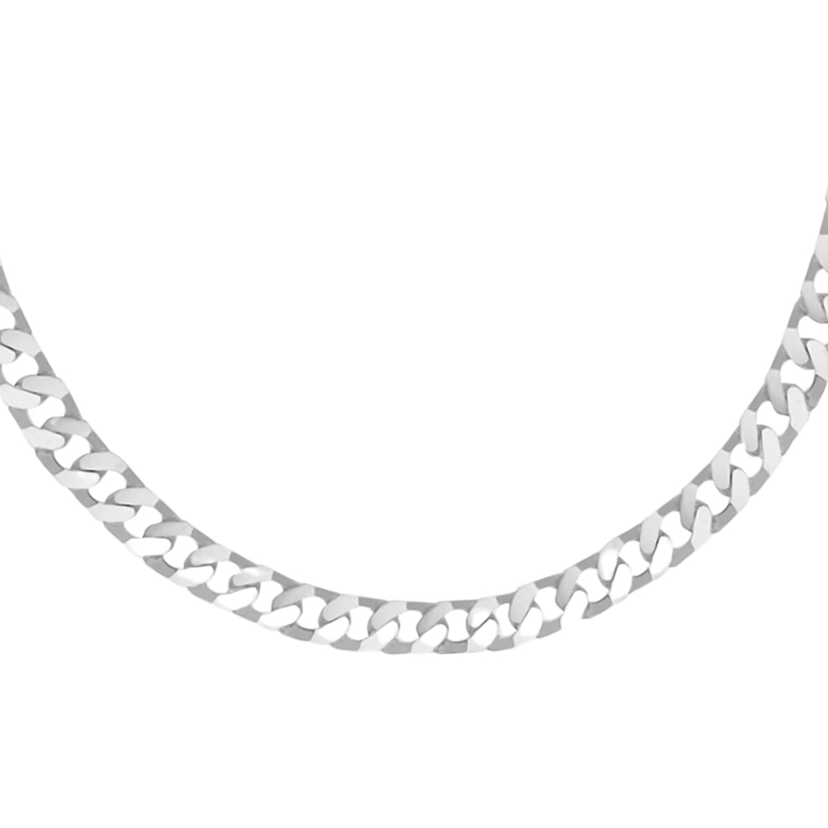 Italian Closeout Deal - Sterling Silver Flat Squared Curb Necklace (Size - 22), Silver Wt. 33.3 Gms Silver Wt 1 Troy Ounce 7666735 1